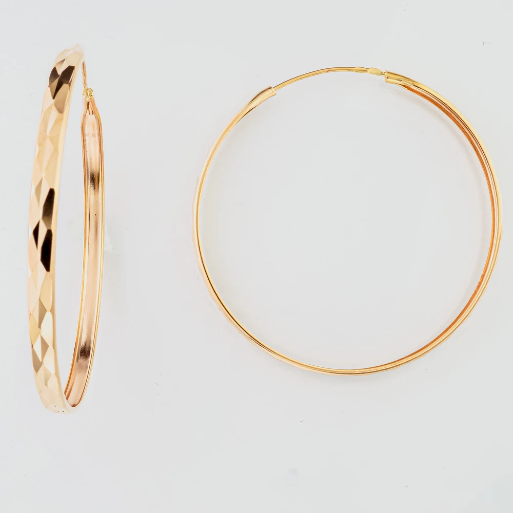 Серьги конго из красного золота 585 пробы