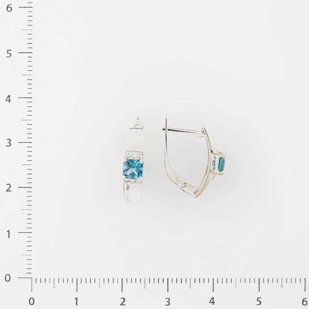 Серьги с топазом лондон из белого золота 585 пробы