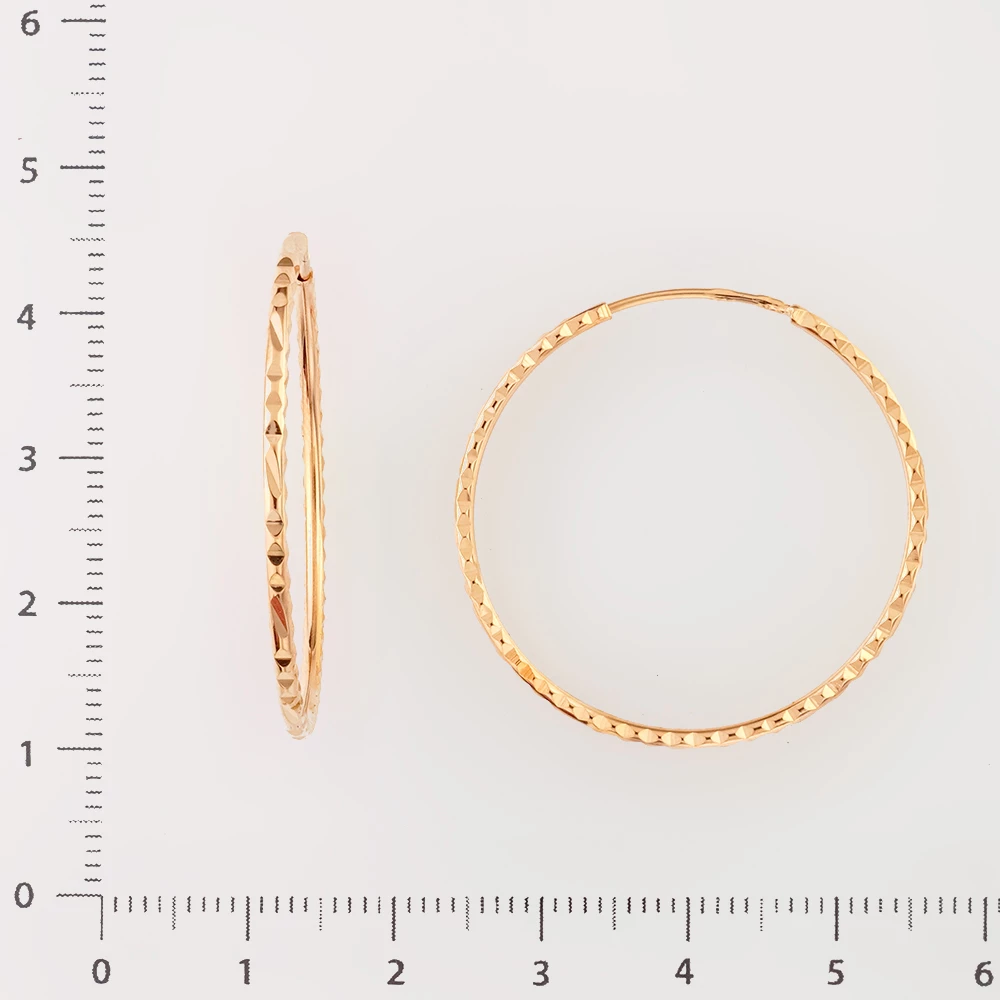 Серьги конго из красного золота 585 пробы