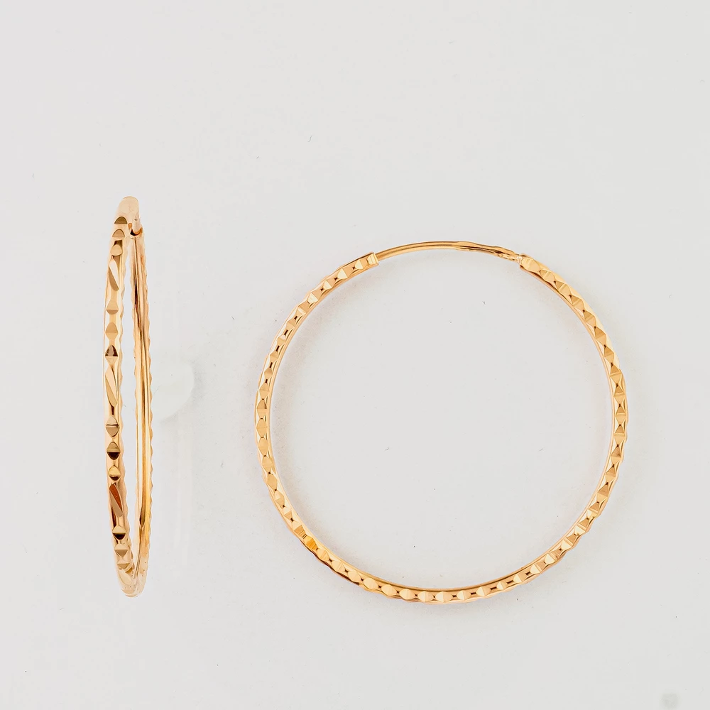 Серьги конго из красного золота 585 пробы