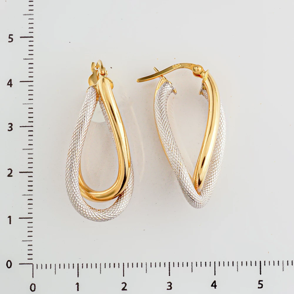 Серьги конго из желтого золота 585 пробы