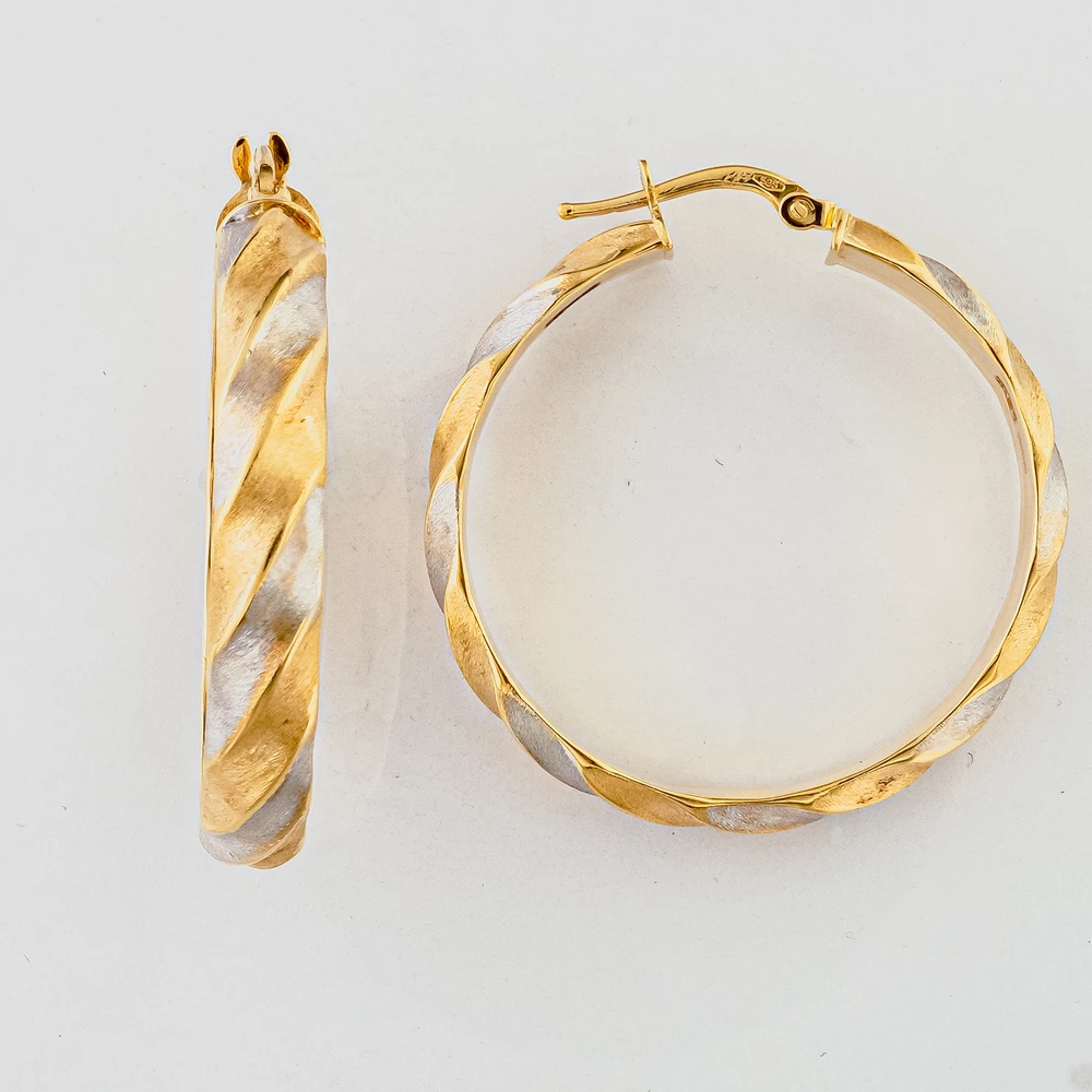 Серьги конго из желтого золота 585 пробы