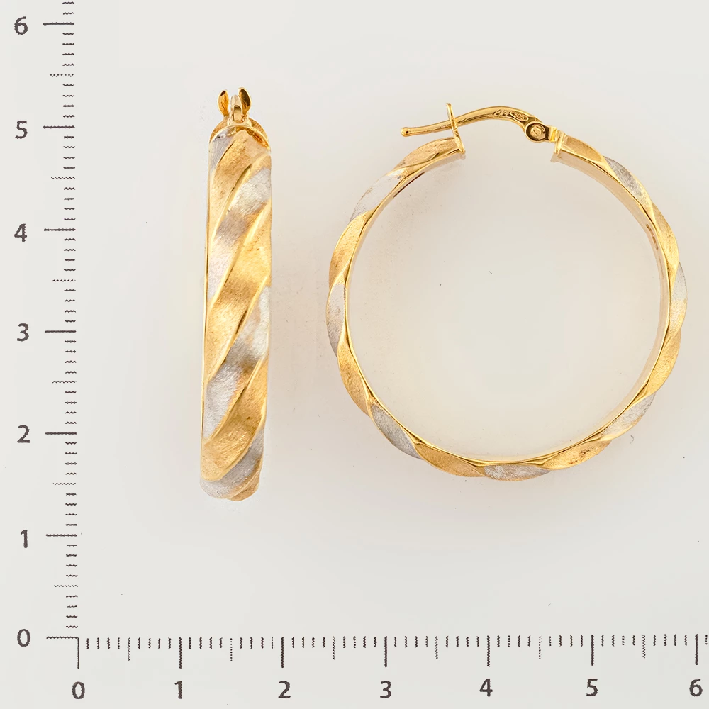 Серьги конго из желтого золота 585 пробы