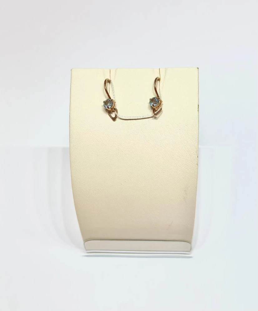 Серьги с топазом из красного золота 585 пробы