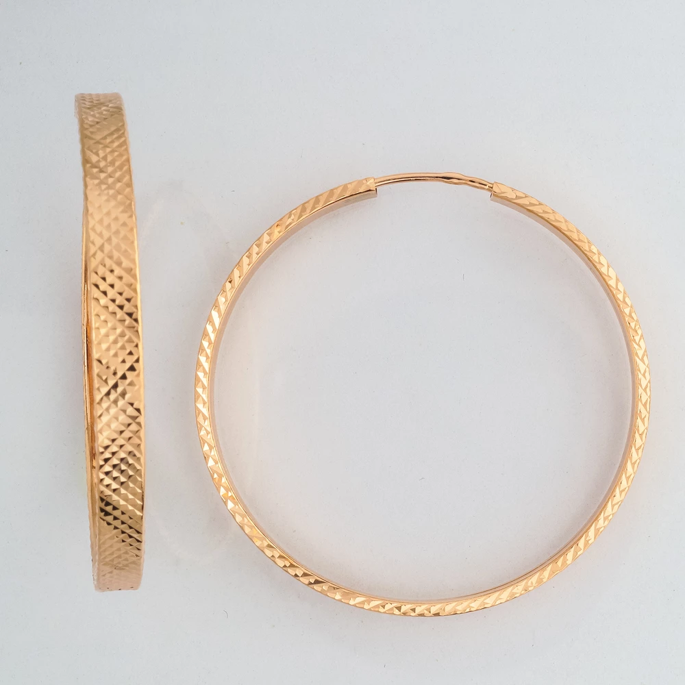 Серьги конго из красного золота 585 пробы