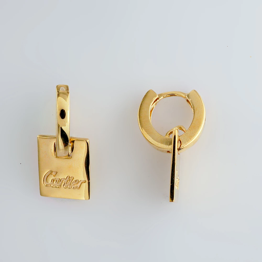 Серьги конго из желтого золота 585 пробы