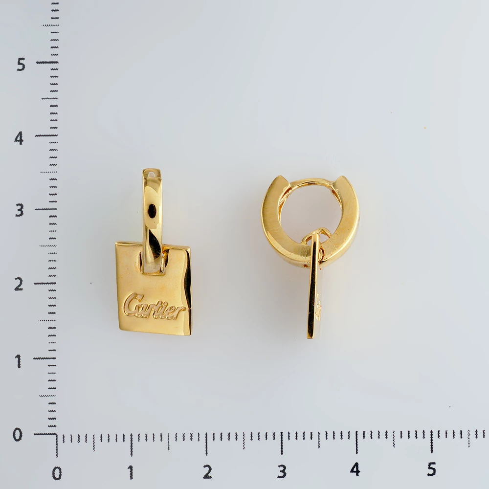 Серьги конго из желтого золота 585 пробы