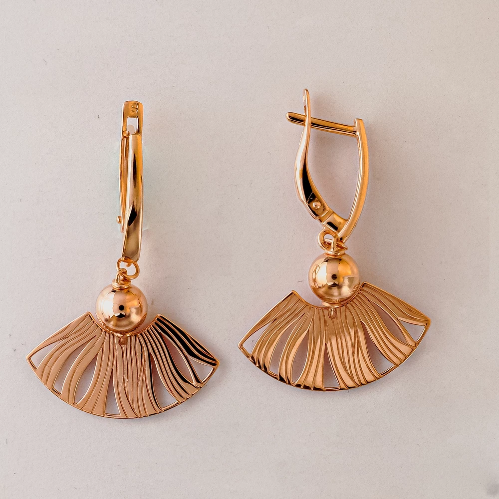 Серьги из красного золота 585 пробы