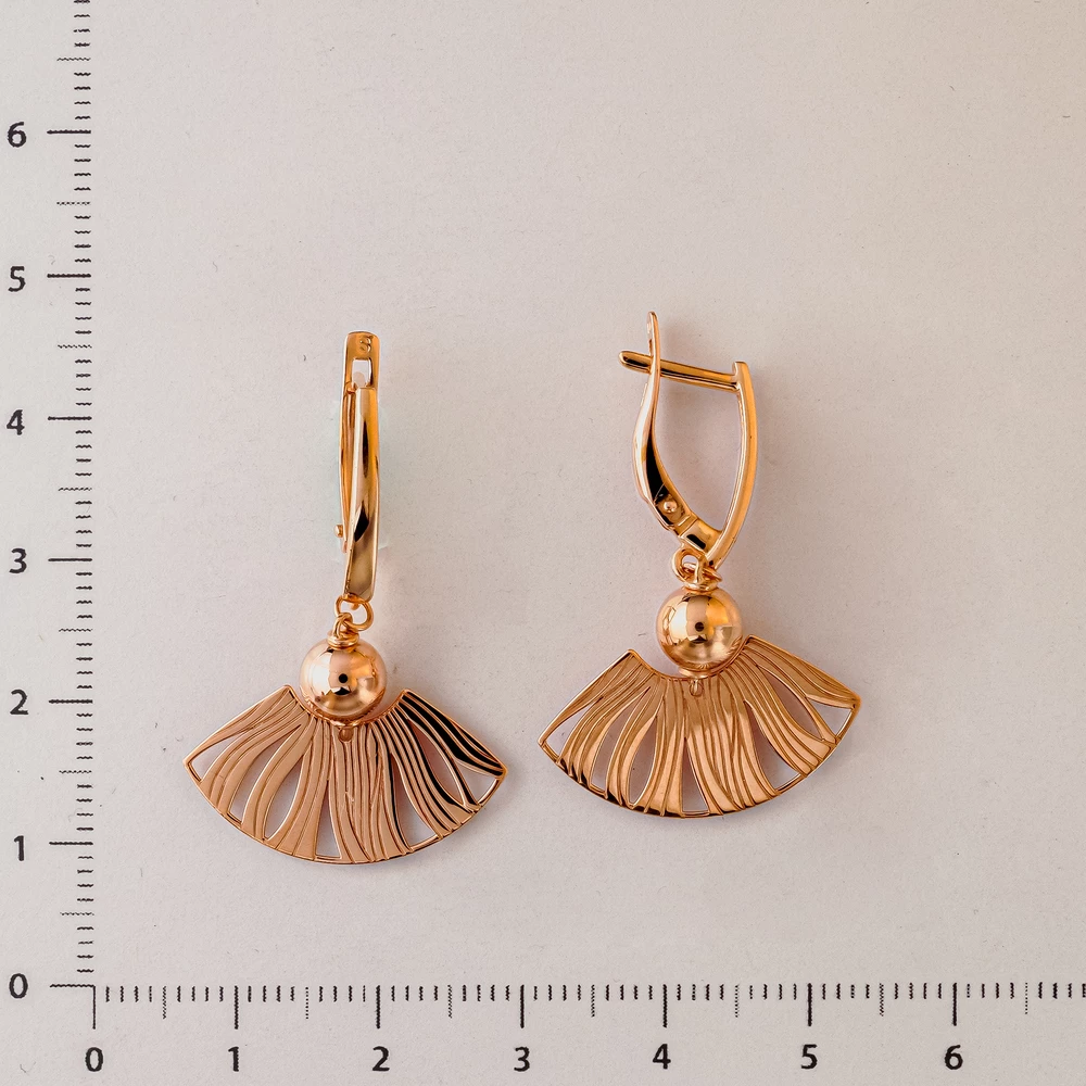Серьги из красного золота 585 пробы
