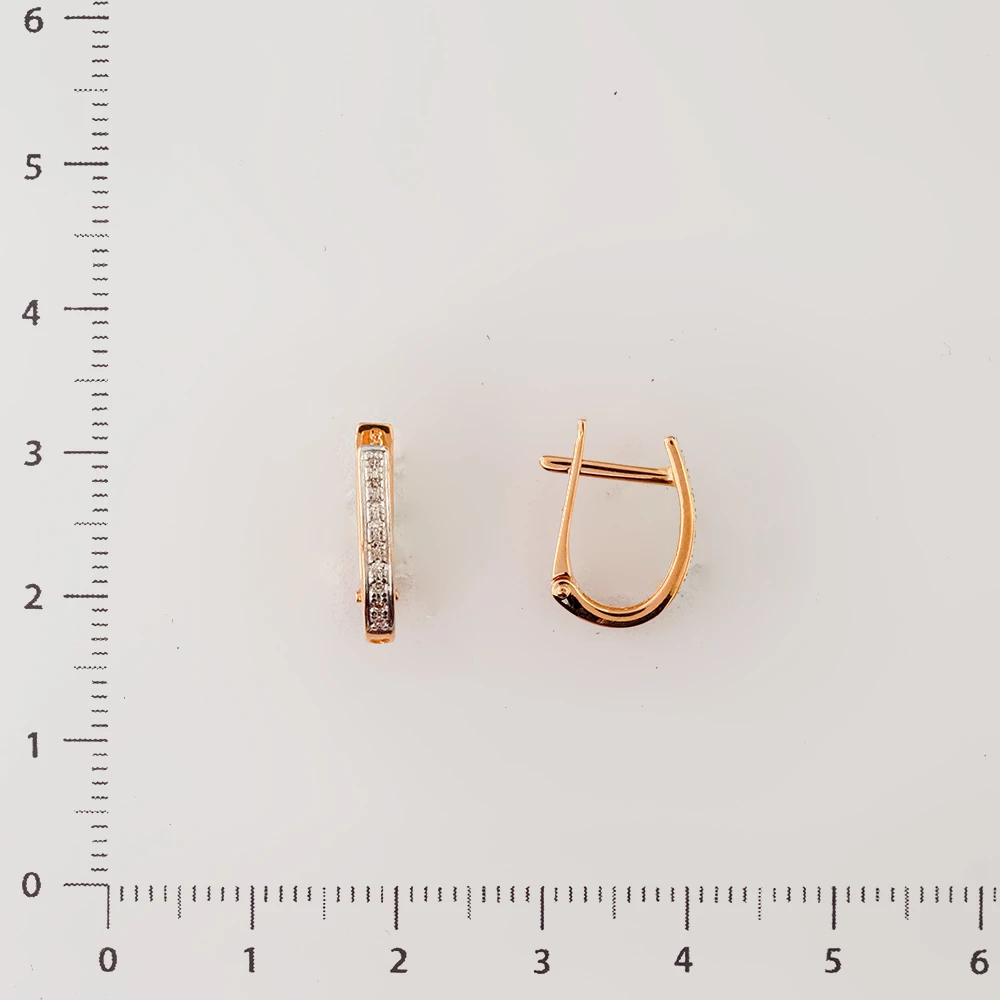 Серьги с бриллиантом из красного золота 585 пробы