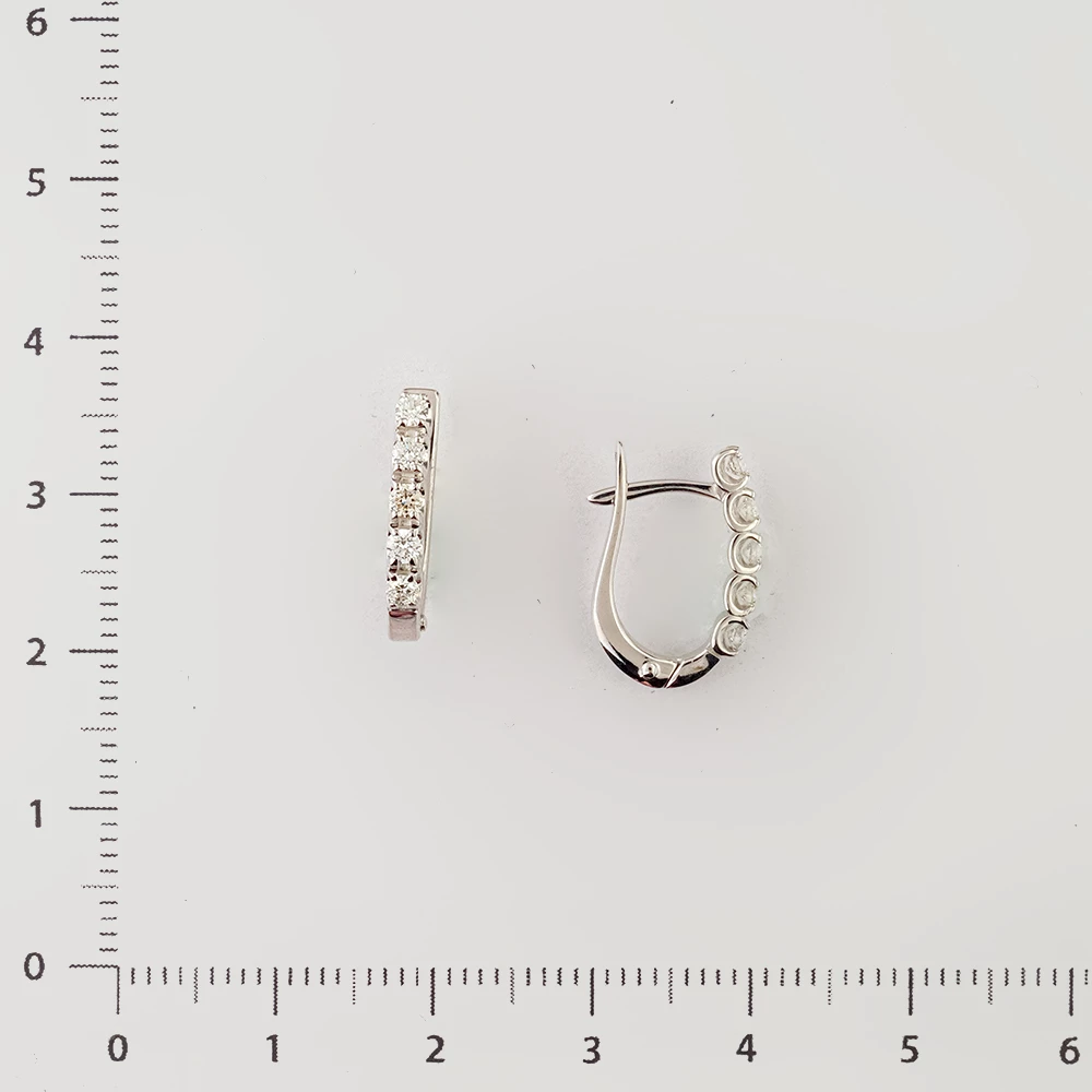 Серьги с бриллиантом из белого золота 585 пробы