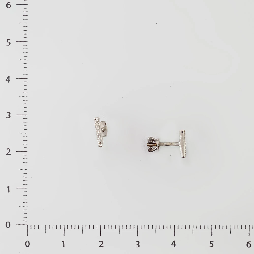 Серьги с бриллиантом из белого золота 585 пробы