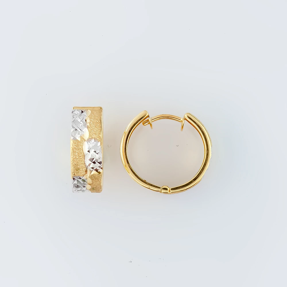 Серьги конго из желтого золота 585 пробы