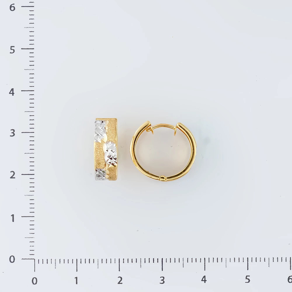 Серьги конго из желтого золота 585 пробы