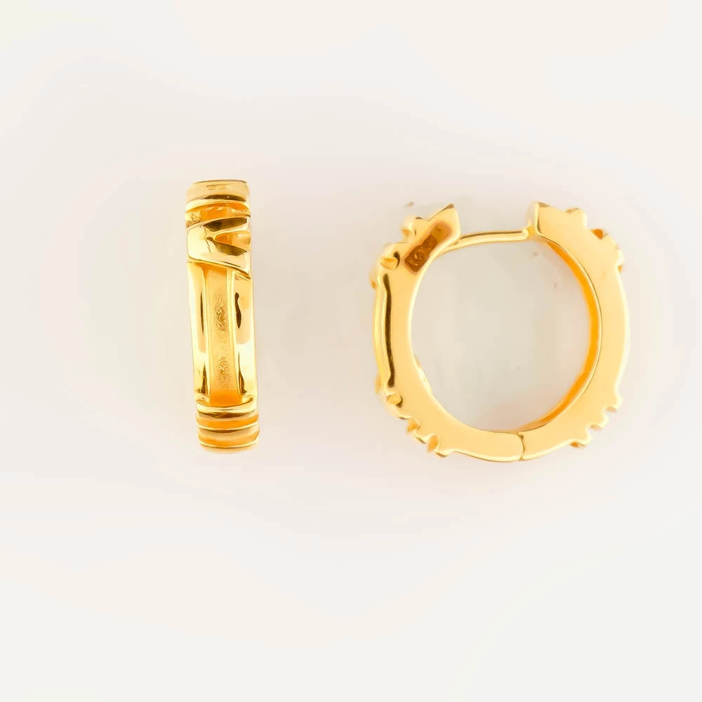 Серьги конго из желтого золота 750 пробы