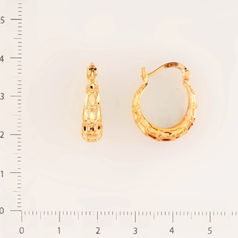 Серьги конго из красного золота 585 пробы