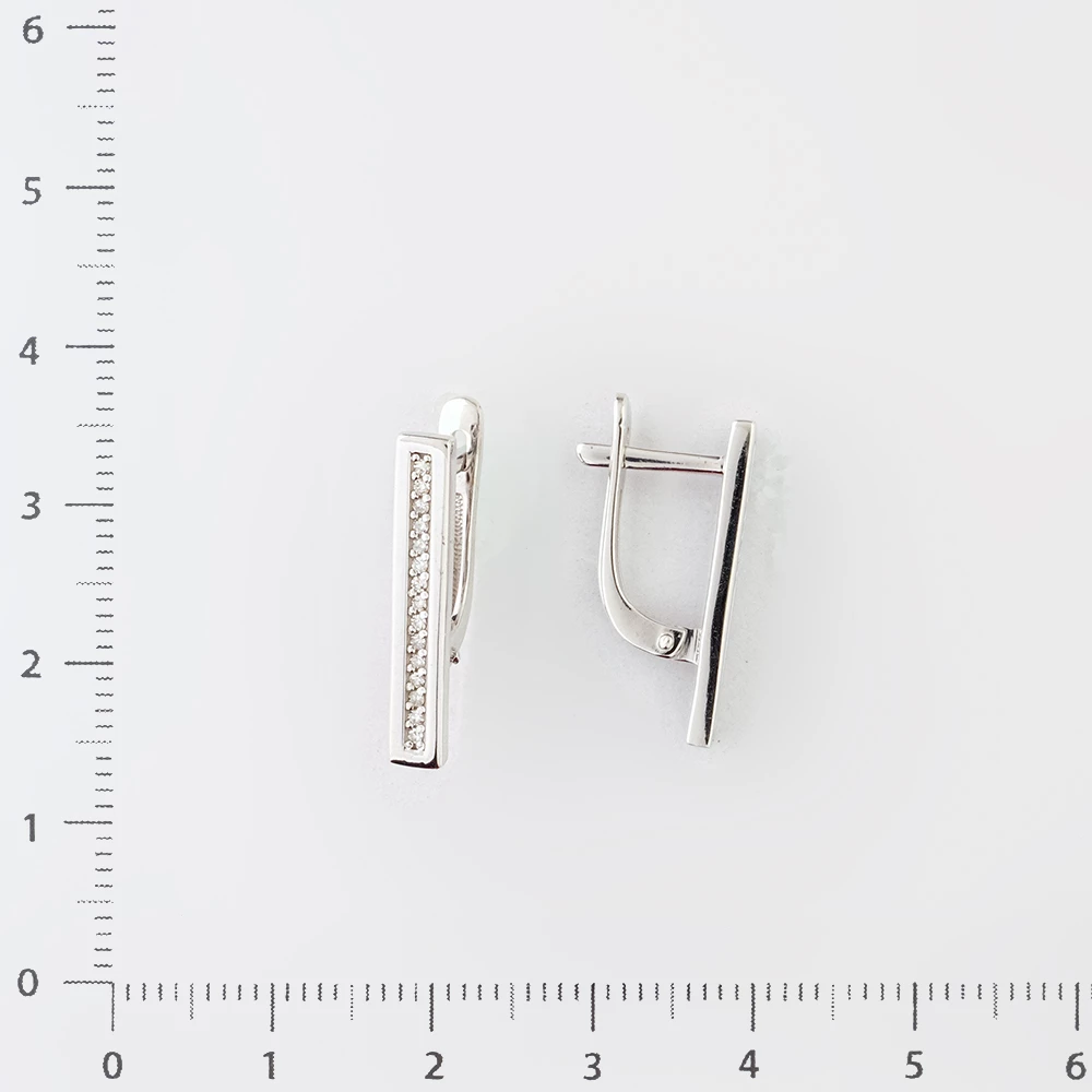 Серьги с бриллиантом из белого золота 585 пробы