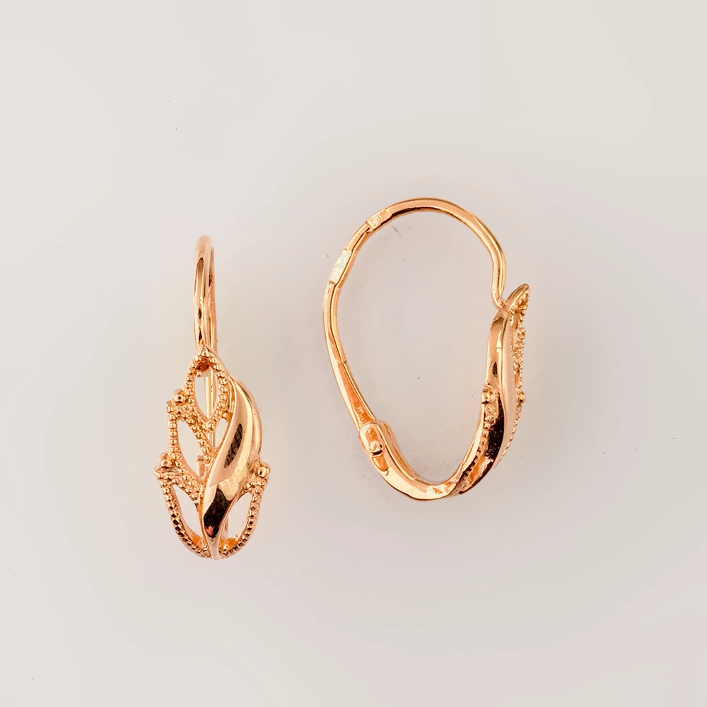 Серьги из красного золота 585 пробы
