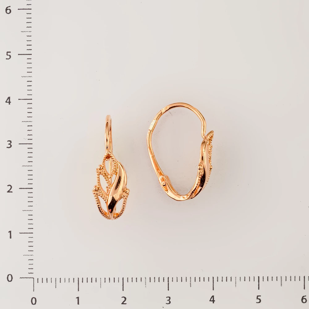 Серьги из красного золота 585 пробы