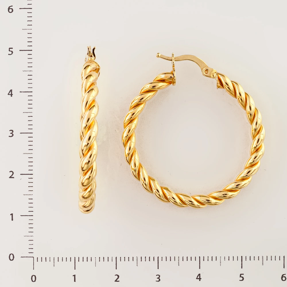 Серьги конго из желтого золота 585 пробы