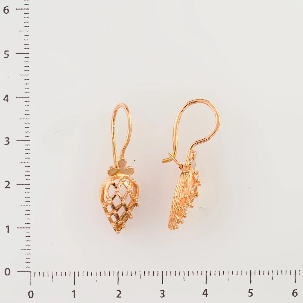Серьги из красного золота 585 пробы