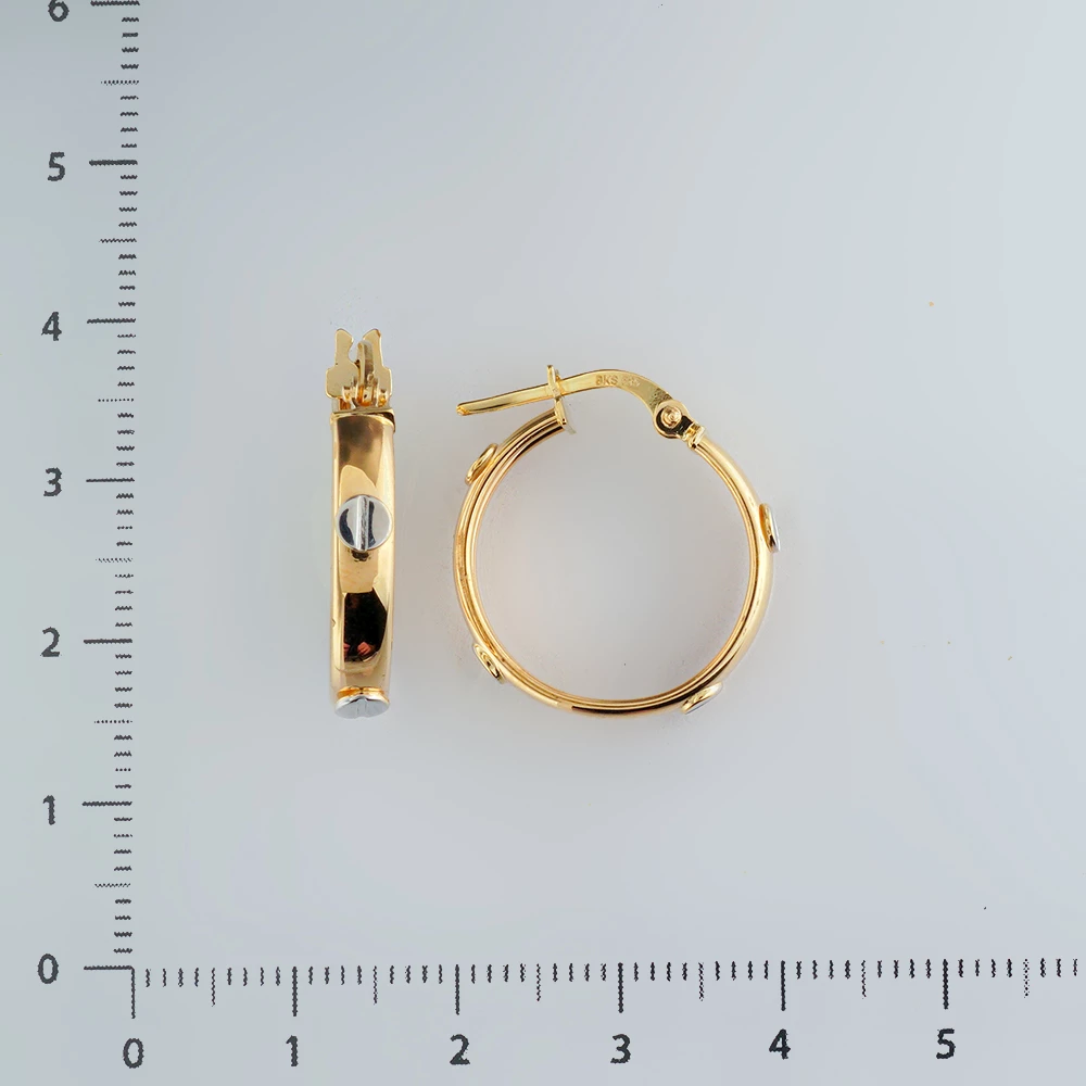 Серьги конго из желтого золота 585 пробы