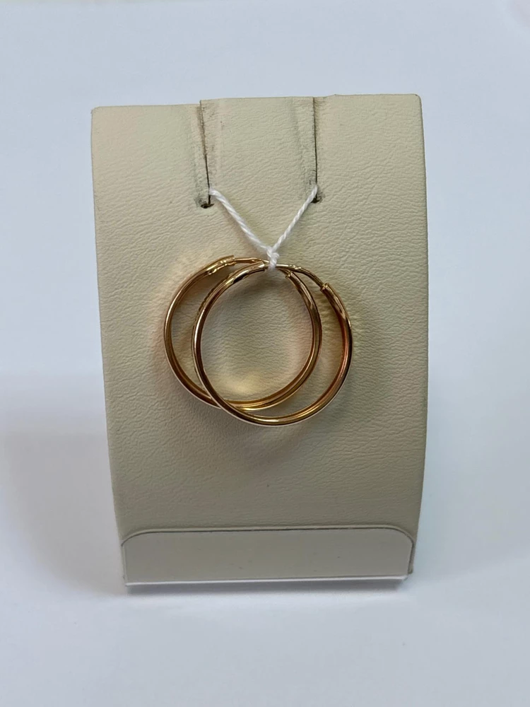 Серьги конго из красного золота 585 пробы