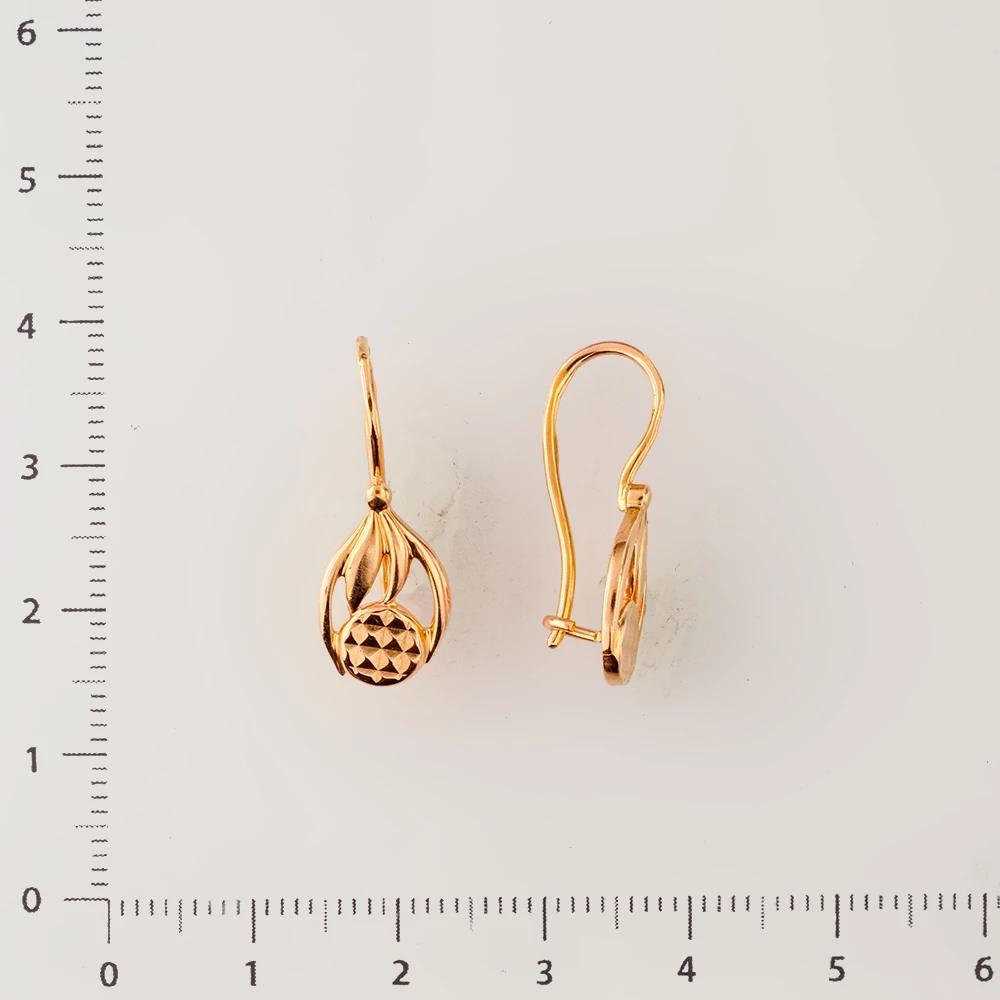 Серьги из красного золота 583 пробы