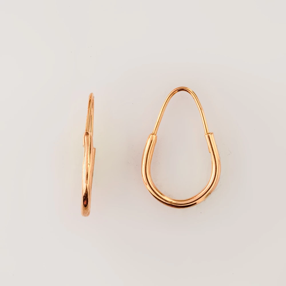 Серьги конго из красного золота 583 пробы