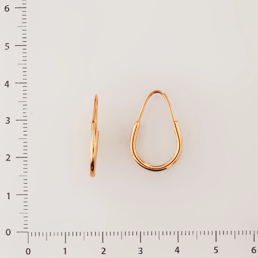 Серьги конго из красного золота 583 пробы