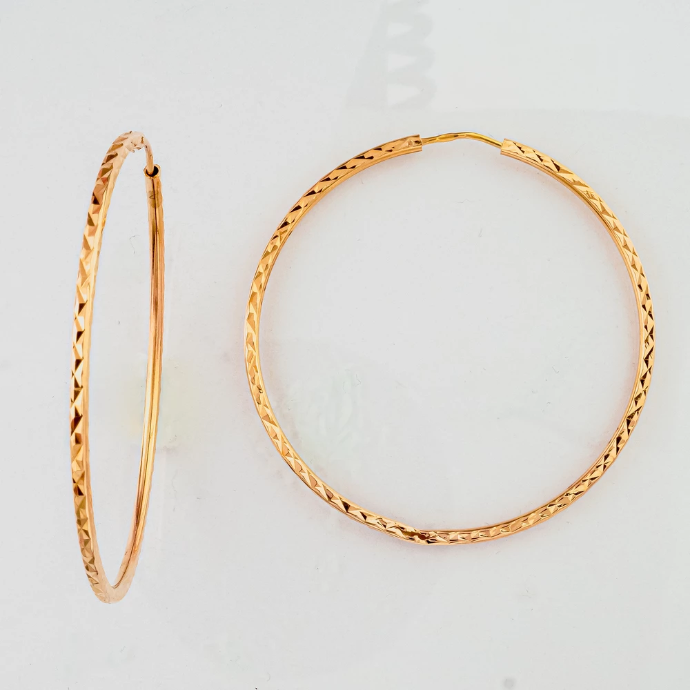 Серьги конго из красного золота 585 пробы