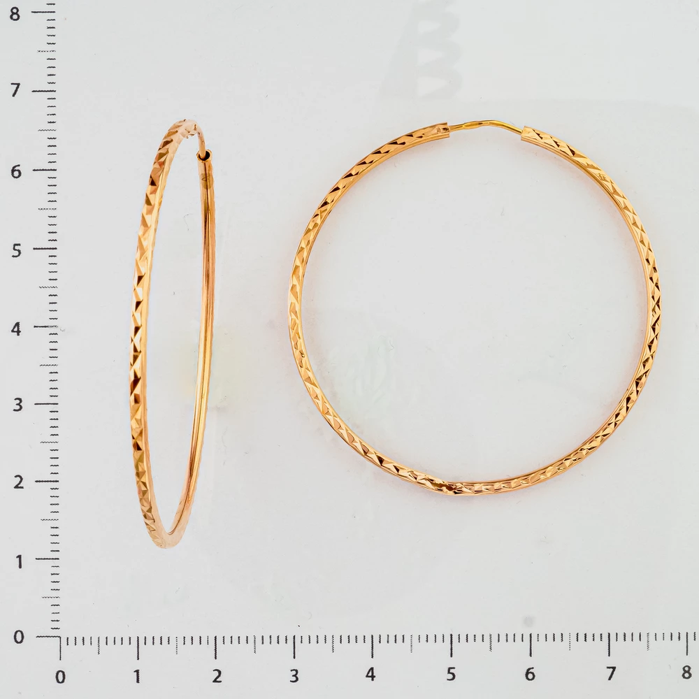 Серьги конго из красного золота 585 пробы