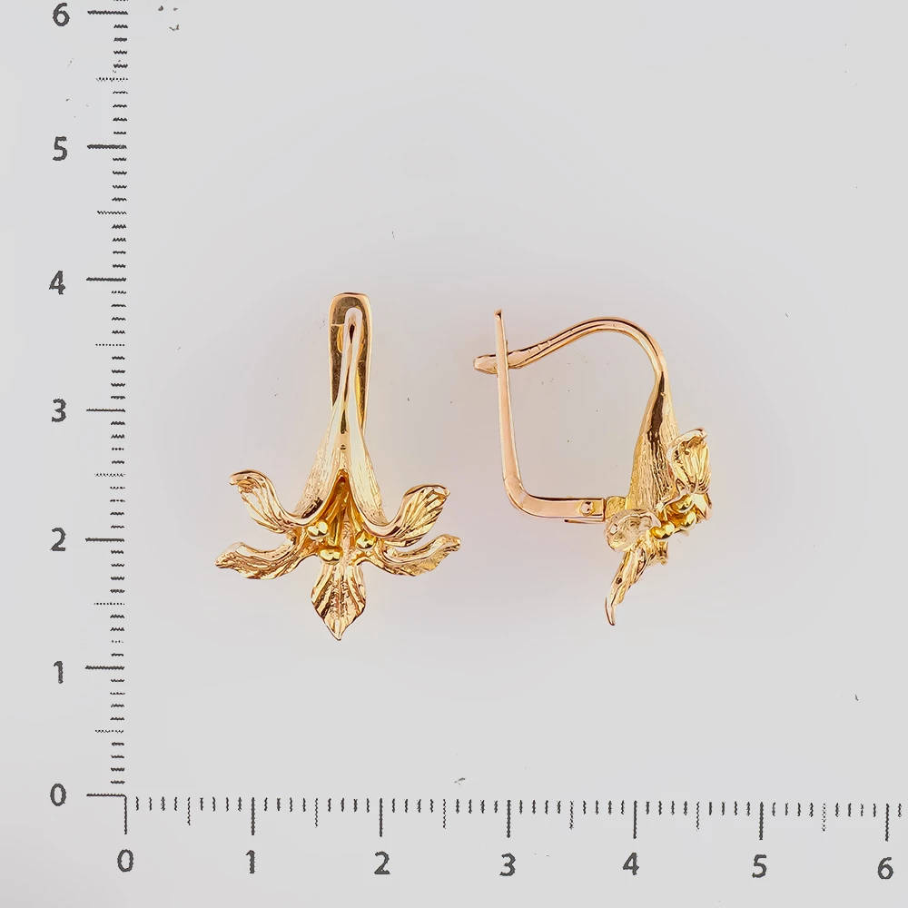 Серьги из красного золота 583 пробы