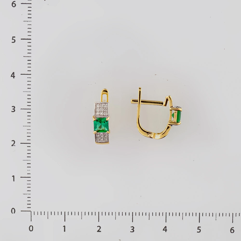 Серьги с бриллиантом из желтого золота 585 пробы