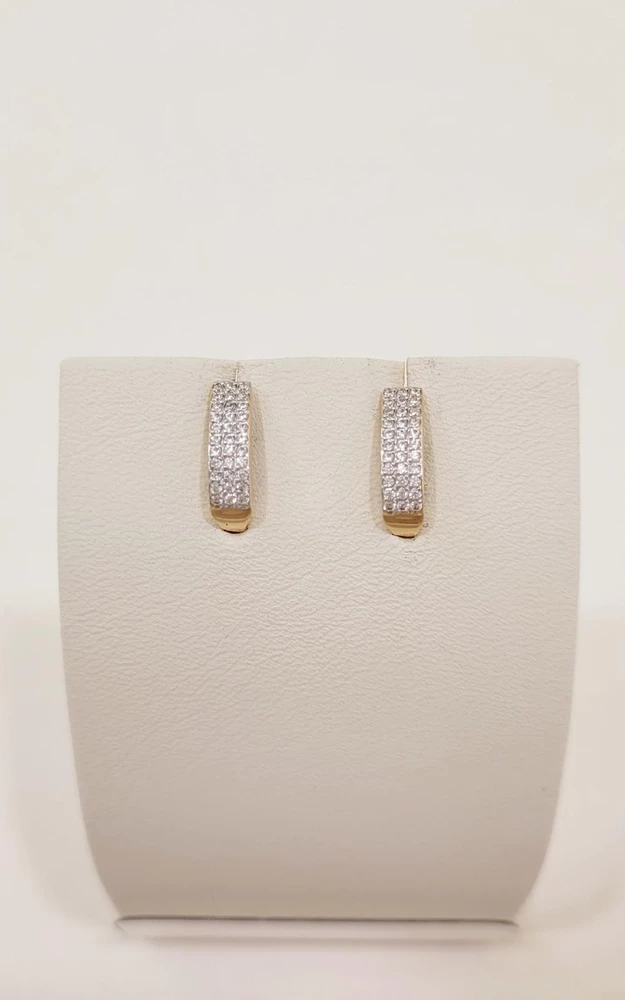 Серьги с фианитом из красного золота 585 пробы