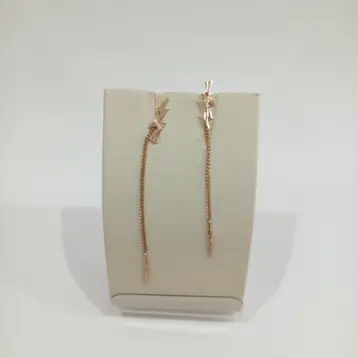 Серьги-продевки из красного золота 585 пробы