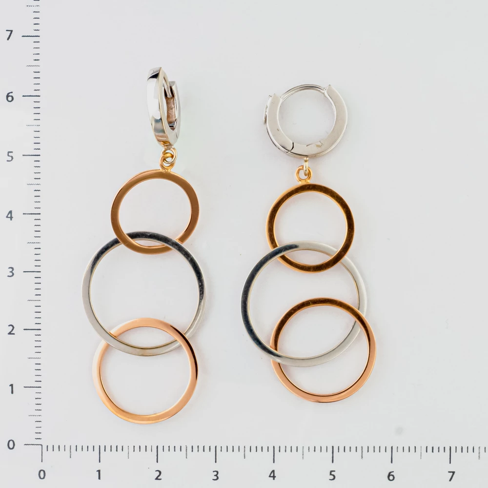 Серьги конго из красного золота 750 пробы