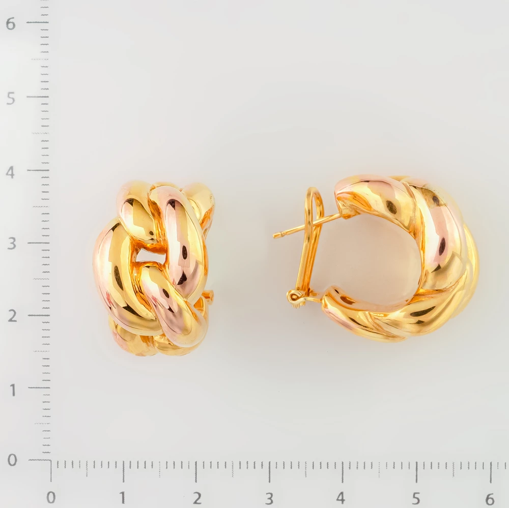 Серьги конго из желтого золота 585 пробы