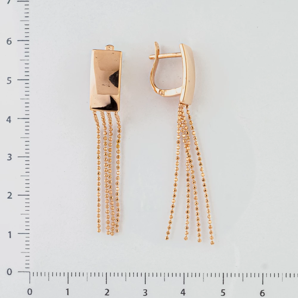 Серьги из красного золота 585 пробы