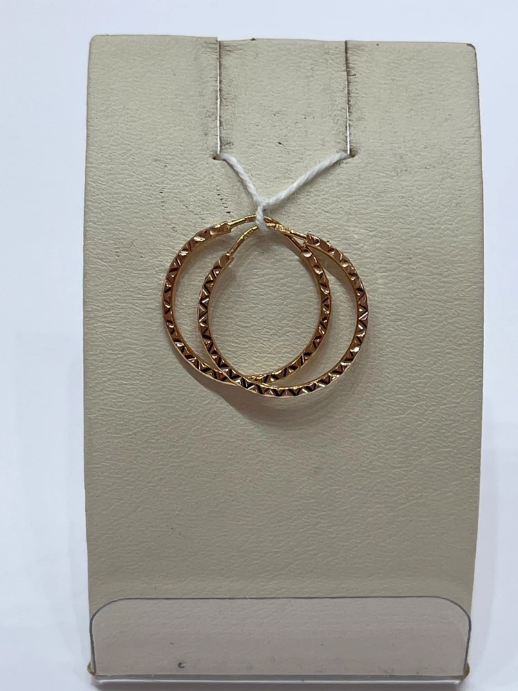 Серьги конго из красного золота 585 пробы