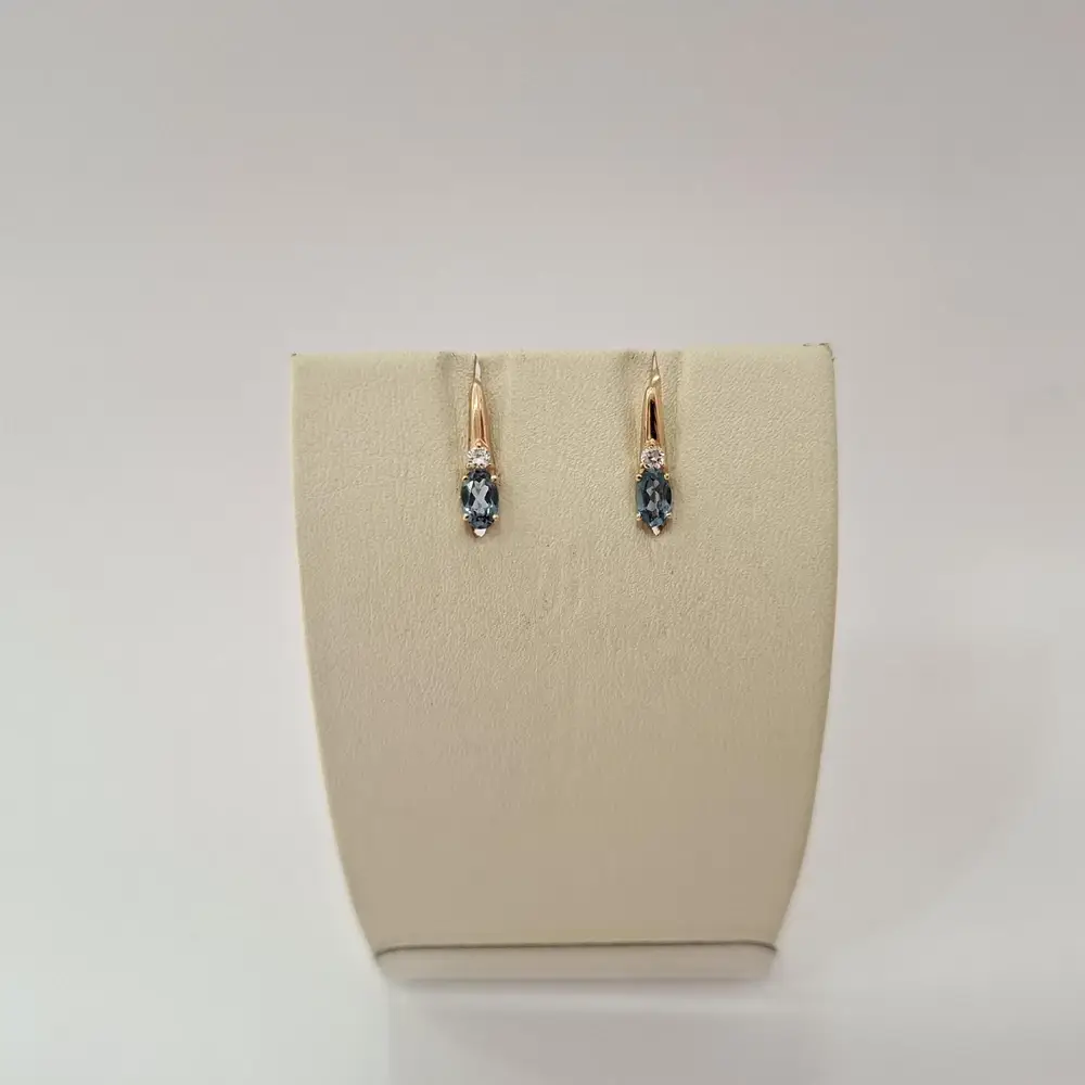 Серьги с топазом из красного золота 585 пробы