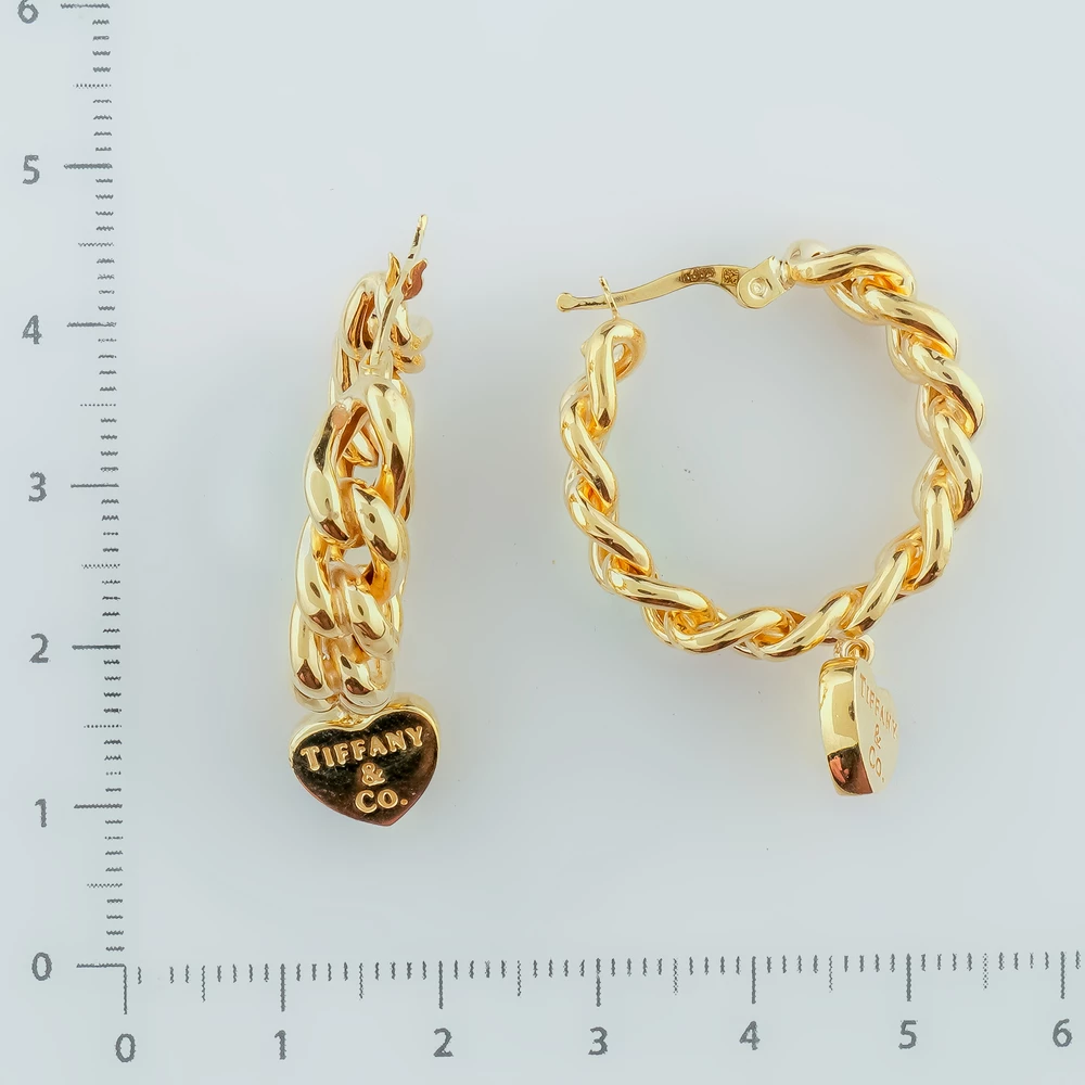 Серьги конго из желтого золота 585 пробы