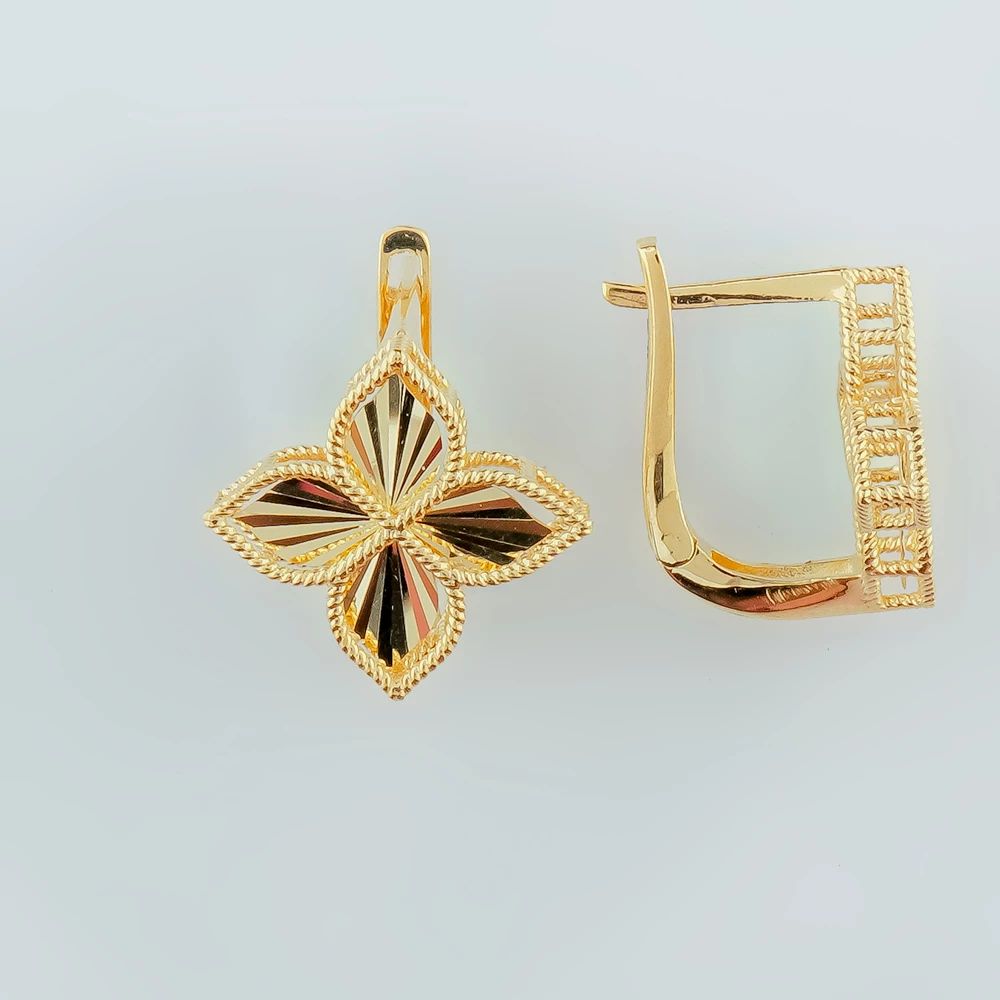 Серьги из желтого золота 585 пробы