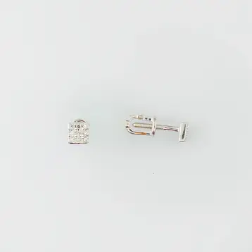 Серьги с бриллиантом из белого золота 585 пробы