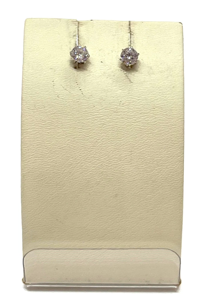 Серьги с фианитом из белого золота 585 пробы