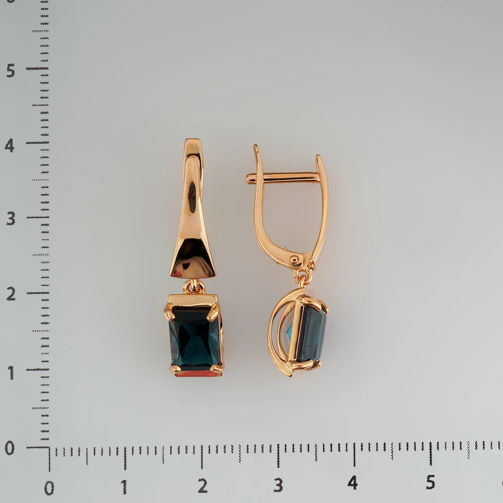 Серьги с топазом лондон из красного золота 585 пробы