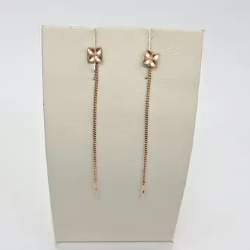 Серьги-продевки из красного золота 585 пробы