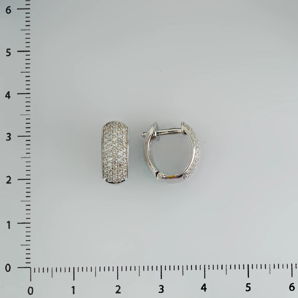 Серьги с бриллиантом из белого золота 585 пробы