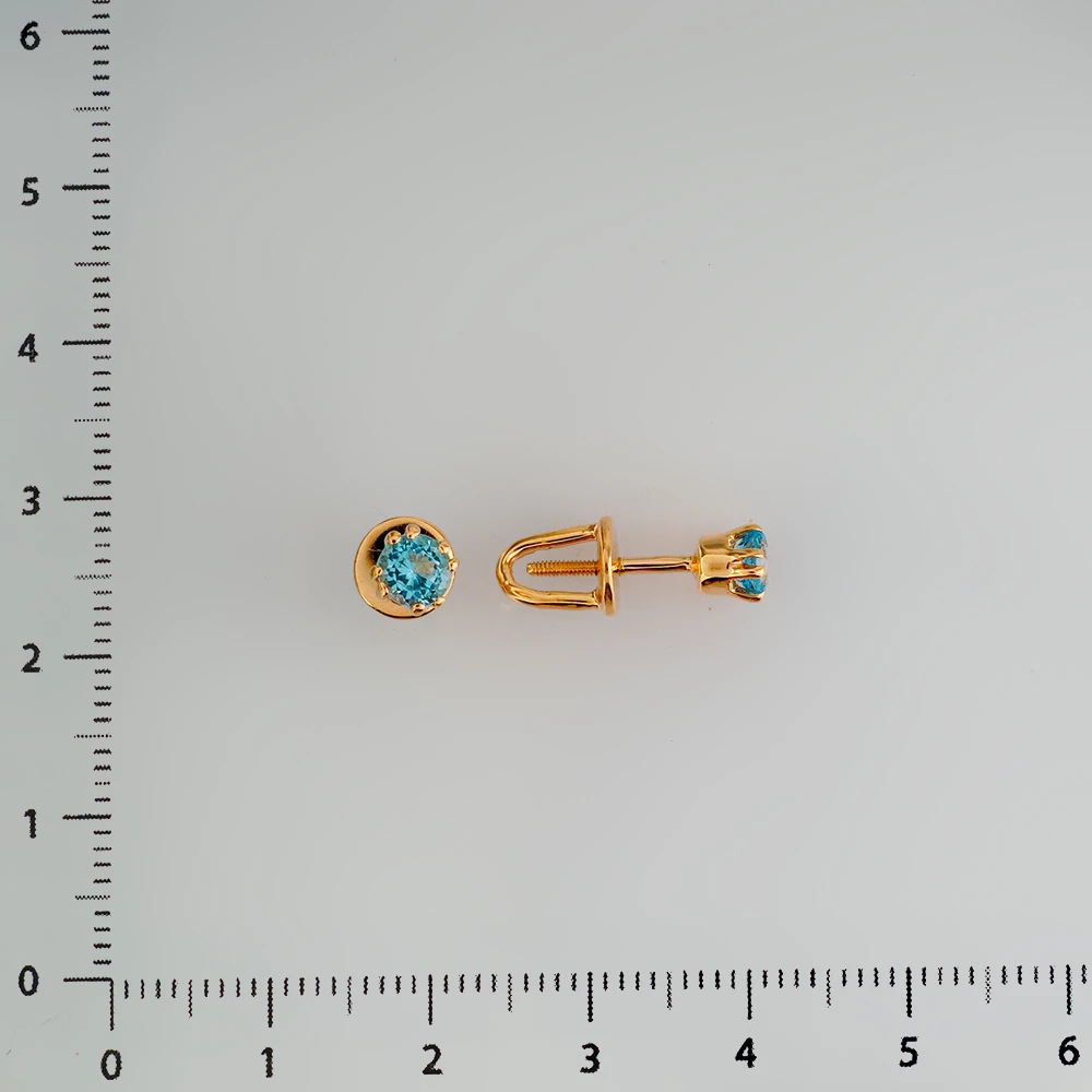 Серьги с топазом из красного золота 585 пробы