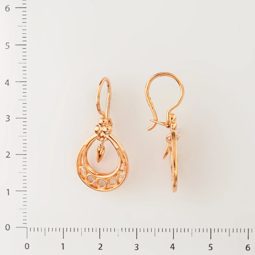 Серьги из красного золота 585 пробы